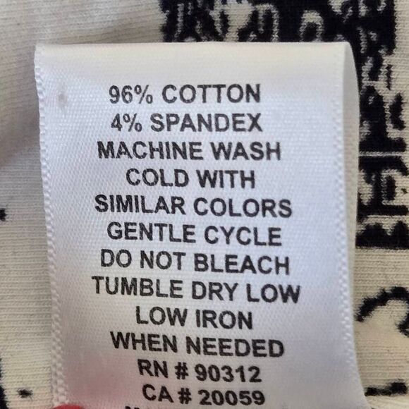 Parsley and Sage Womens Graphic Print 1/4 Zip Shirt Mini Dress Black White Large - Picture 9 of 12